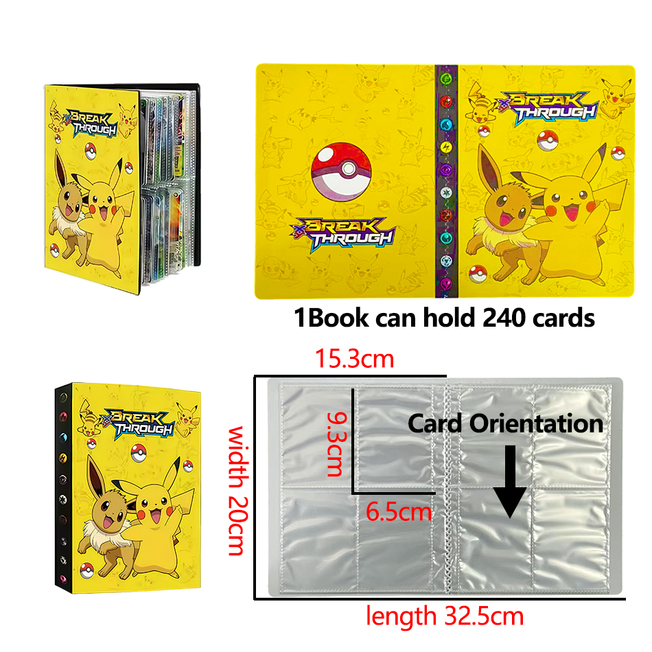 Pokemon Binder Card - Pokemon 240 Card Album Book Game
