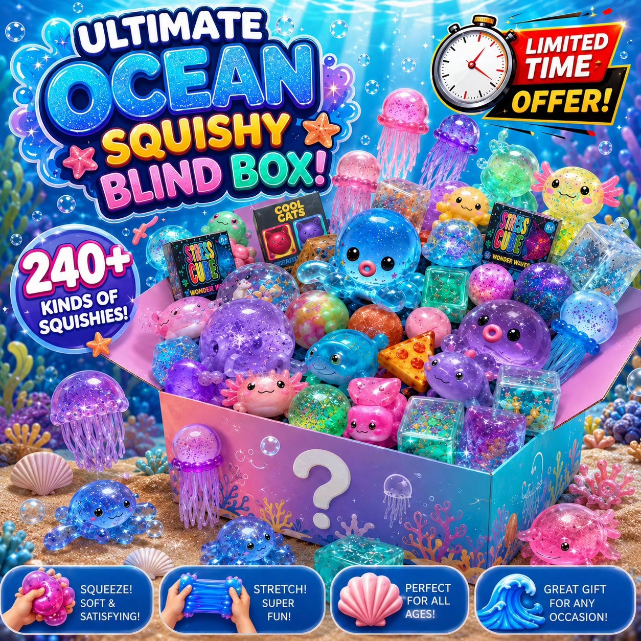 Mystery Box Blind Bag - Ultimate Ocean Themed Squishy Blind Box,