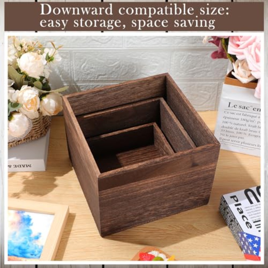6 Pcs Wood Display Risers Rust - Display Risers Set recensie en prijs