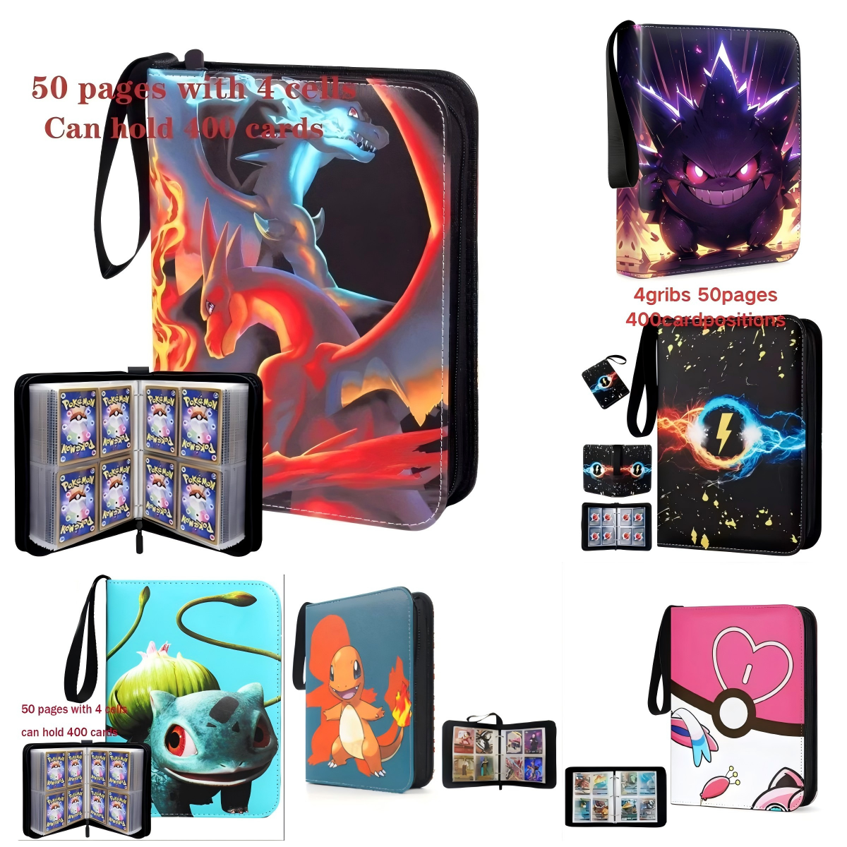 Charizard Gengar Pikachu Card  - Trading Card Binder recensie en prijs