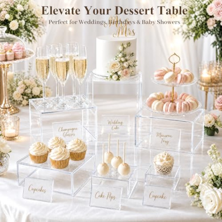 6PCS Clear and Buffet Risers w - Display Risers Set recensie en prijs