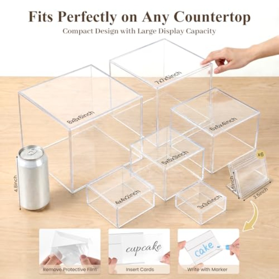 6PCS Clear and Buffet Risers w - Display Risers Set recensie en prijs